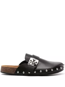 Tory Burch Mellow studded leather slippers, черный