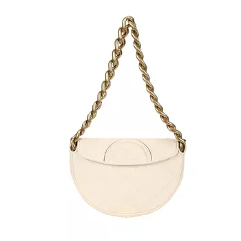 TORY BURCH Мини-сумка Fleming Soft Crescent Bag, новая, кремовая
