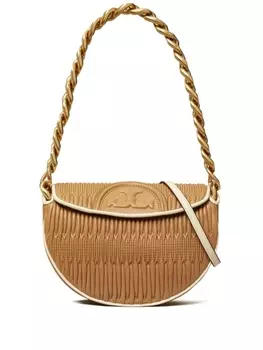 Tory Burch мини-сумка Fleming в форме полумесяца, коричневый