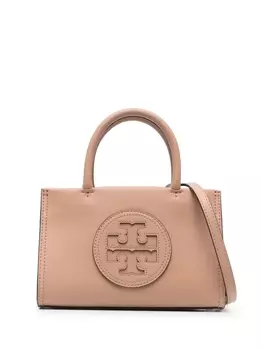 Tory Burch мини-сумка с нашивкой-логотипом, нейтральный цвет