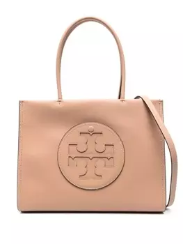 Tory Burch мини-сумка с нашивкой-логотипом, нейтральный цвет