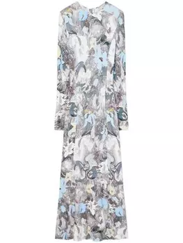 Tory Burch платье миди из джерси с принтом, синий