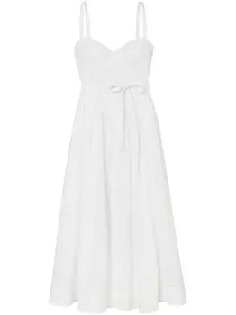 Tory Burch платье миди с английской вышивкой, белый