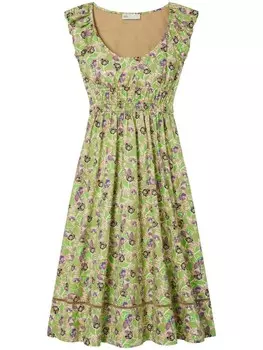 Tory Burch платье миди с принтом, зеленый