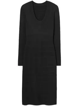 Tory Burch платье миди с U-образным вырезом, черный
