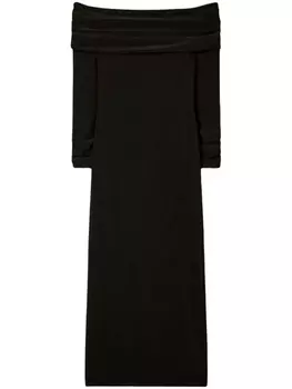 Tory Burch платье с открытыми плечами и длинными рукавами, черный