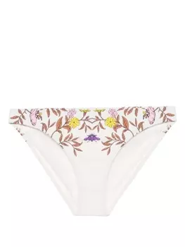 Tory Burch плавки бикини с графичным принтом, нейтральный цвет