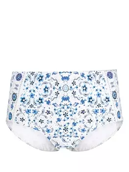 Tory Burch плавки бикини с графичным принтом, нейтральный цвет