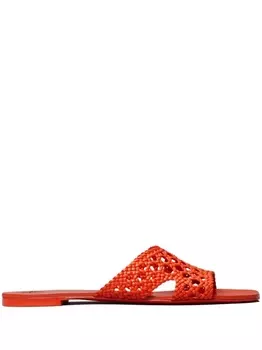 Tory Burch плетеные шлепанцы, красный