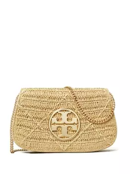 Tory Burch плетеный клатч Reva, нейтральный цвет