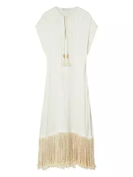 Tory Burch пляжное платье с V-образным, белый
