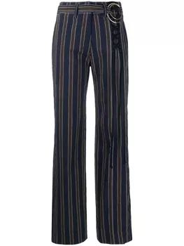 Tory Burch полосатые брюки с завышенной талией, синий