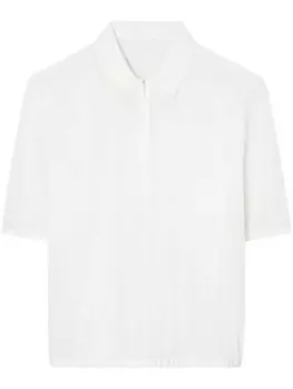 Tory Burch поплиновая рубашка поло на молнии, белый