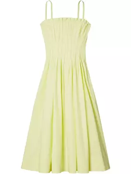 Tory Burch поплиновое платье без бретелей, зеленый