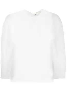 Tory Burch прозрачный топ с открытой спиной, белый