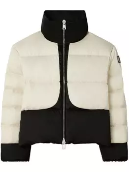 Tory Burch пуховик в стиле колор-блок, черный