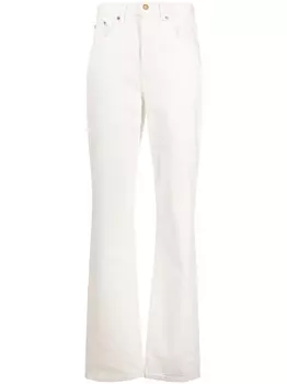 Tory Burch расклешенные джинсы с завышенной талией, белый