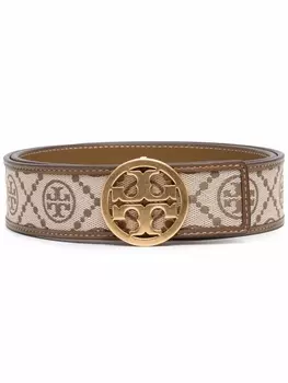 Tory Burch ремень с монограммой, коричневый