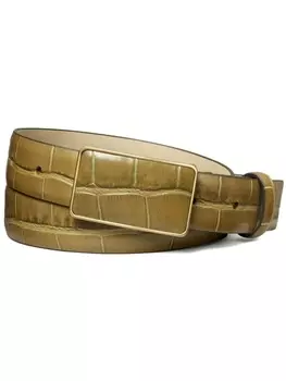 Tory Burch ремень с тиснением под крокодила, зеленый