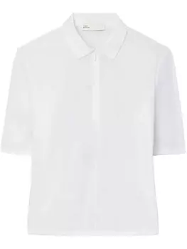 Tory Burch рубашка на молнии с короткими рукавами, белый