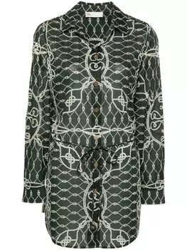 Tory Burch рубашка с принтом Knot, зеленый