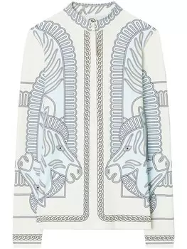 Tory Burch рубашка с принтом, синий