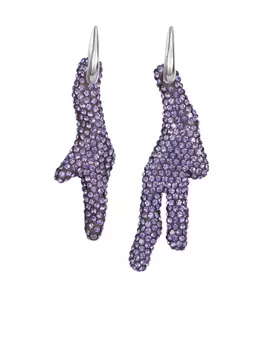 Tory Burch серьги с кристаллами, серебряный