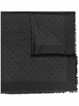 Tory Burch шарф с вышивкой и бахромой, черный