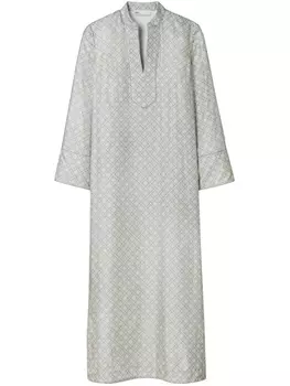 Tory Burch шелковый кафтан с монограммой, серый