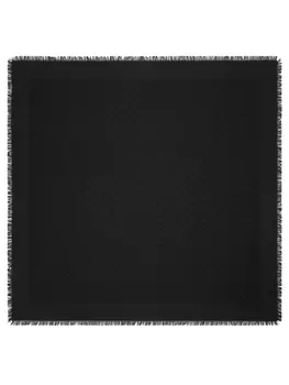 Tory Burch шелковый шарф с монограммой T, черный