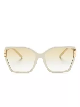 Tory Burch солнцезащитные очки Eleonor в массивной оправе, нейтральный цвет