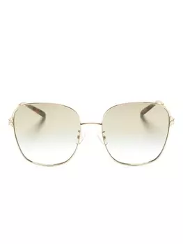 Tory Burch солнцезащитные очки в массивной квадратной оправе, золотистый