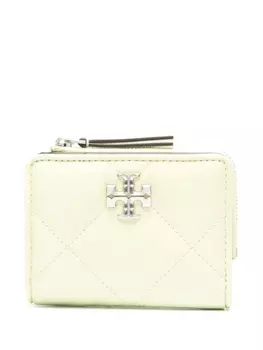 Tory Burch стеганый кошелек с пряжкой Double T, зеленый