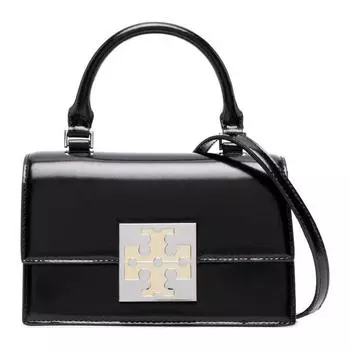 TORY BURCH Сумка BON BON из коровьей кожи, через плечо, мини-сумка, женская, черная