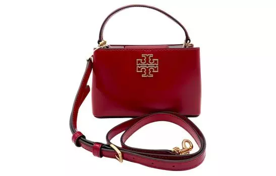TORY BURCH Сумка Britten Leather через плечо, сумка Trumpets, женская, красная