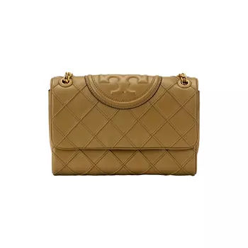 TORY BURCH Сумка через плечо Fleming из кожи наппа с замшевой отделкой, женская, цвет "гравийно-коричневый"