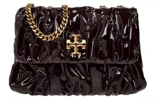 TORY BURCH Сумка через плечо Kira из кожи, женская, бордового цвета