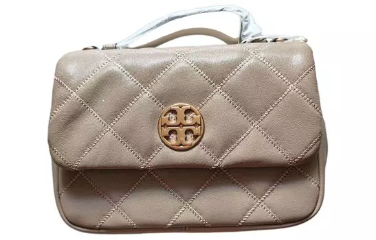 TORY BURCH Сумка через плечо TB-Willa из козьей кожи, женская, цвет молочный чай, бежевый