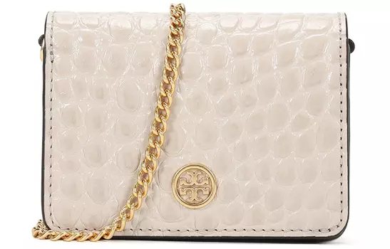 TORY BURCH Сумка через плечо, женская, кожаная, цвет "Pebble White"