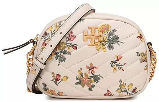 TORY BURCH Сумка для фотоаппарата Kira из овчины, через плечо, женская, бежево-желтого цвета