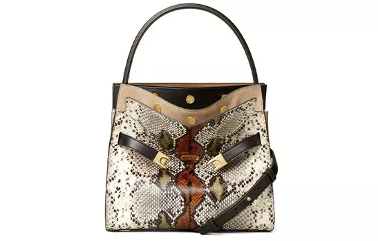 TORY BURCH Сумка Lee Radziwill из коровьей кожи, сумка через плечо, маленькая женская, цвет хаки, разноцветная