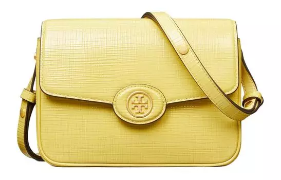 TORY BURCH Сумка-мессенджер Robinson из коровьей кожи, женская, желтая