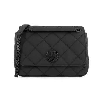 TORY BURCH Сумка-мессенджер TB Willa из матовой кожи, переносная сумка через плечо, сумка-мессенджер Trumpets, женская, черно-серая