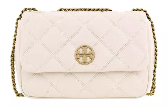 TORY BURCH Сумка-мессенджер TB-Willa из кожи, квадратная, через плечо, женская, белого цвета, цвета сыра бри