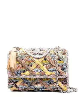 Tory Burch сумка на плечо Fleming Mlange, зеленый