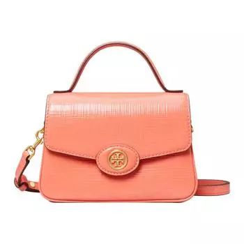 TORY BURCH Сумка Robinson Cross Grain из коровьей кожи, сумка через плечо, женская сумка Trumpets, цвет кораллово-красный