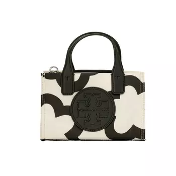 TORY BURCH Сумка-шоппер Ella из полиэстера, сумка-шоппер, сумка через плечо, мини-сумка женская, кремового, белого и черного цветов