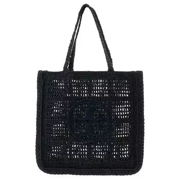 TORY BURCH Сумка-шоппер Ella Raffia, сумка-шоппер, дамская сумочка, сумка через плечо, черная, женская
