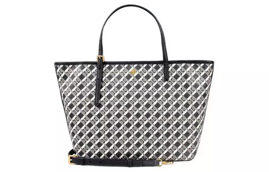 TORY BURCH Сумка-шоппер из ПВХ, сумка-шоппер, сумка на плечо, сумка-туба, женская, черная