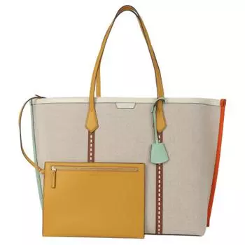 TORY BURCH Сумка-шоппер Perry Canvas Bag, женская, бежевого цвета, большого размера